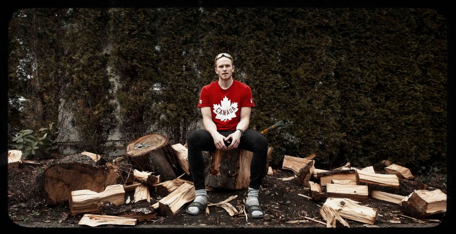 Olympic silver medalist rower Will Crothers chop woods January 13, 2013 - Kevin Light Photography 004 copy