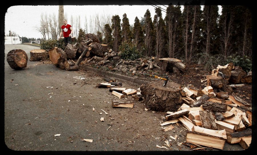 Olympic silver medalist rower Will Crothers chop woods January 13, 2013 - Kevin Light Photography 006 copy