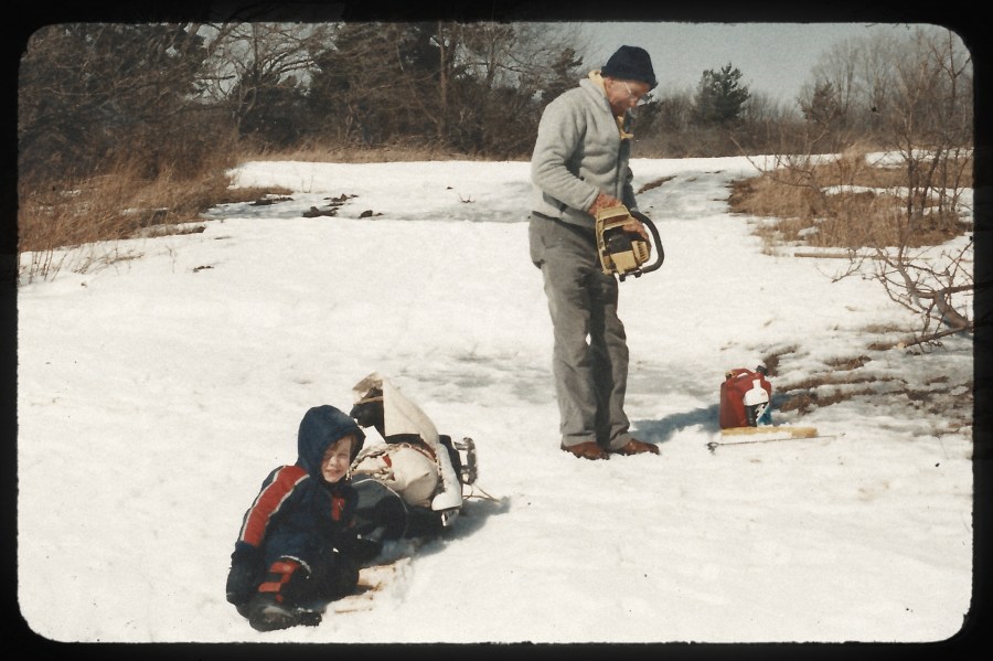 WIll and his Grandfather together on Wolf Island