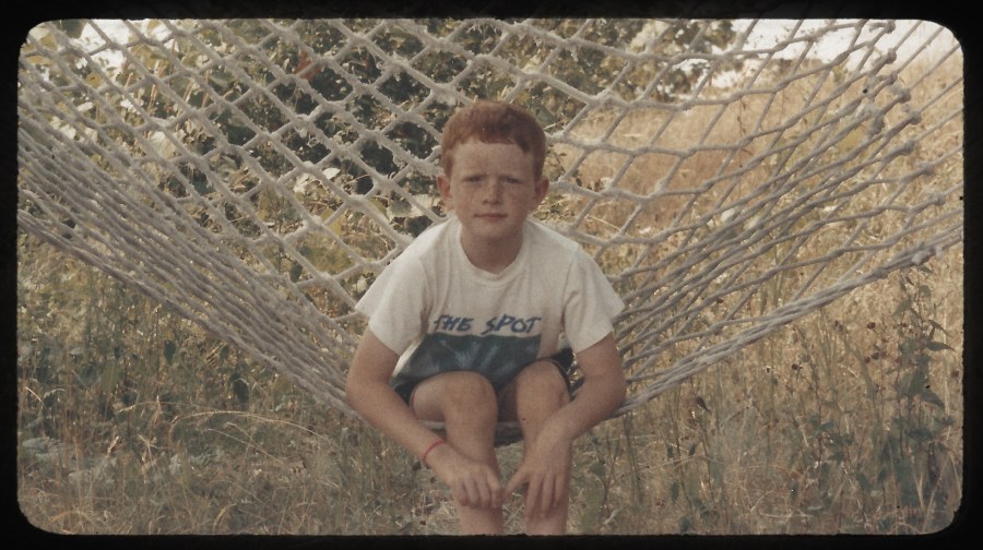 Will sitting on his Grandparents hammock on Wolf Island