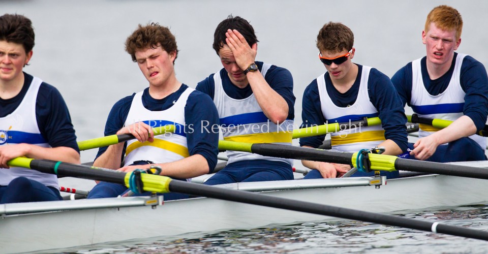 University of British Columbia UBC reserve Mens rowing crew vs the University of Victoria Uvic Mens reserve rowing crew in the 2014 Brown Cup challenge duel race.