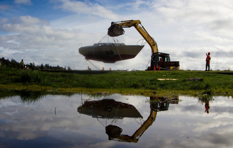 derelict sailboat Cadboro Bay Beach Victoria Kevin Light Photo