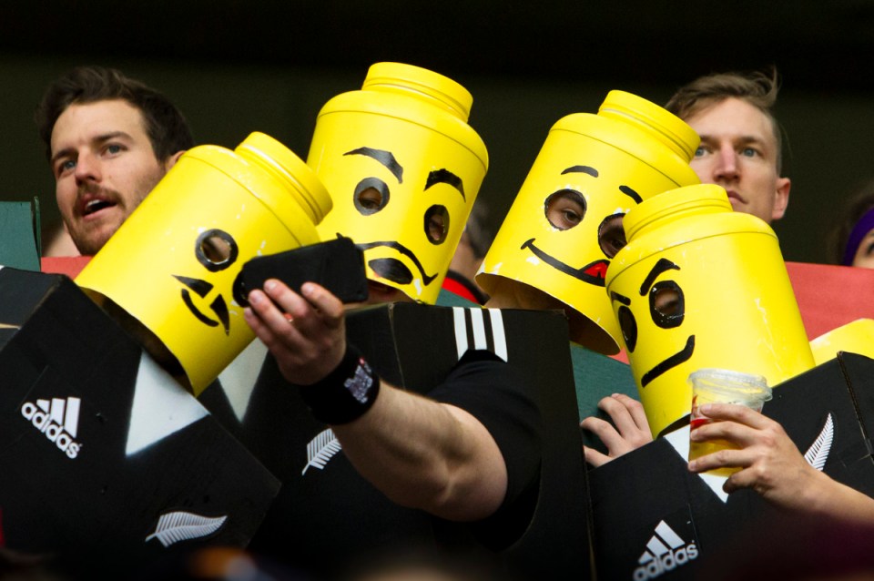 New Zealand Rugby fans dressed as Lego characters © Kevin Light PhotoMPXMarKRL2 d
