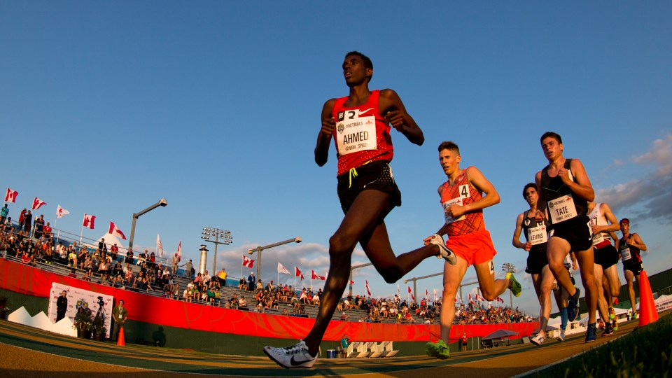 Athletes compete at the Canadian Track and Field Championships.