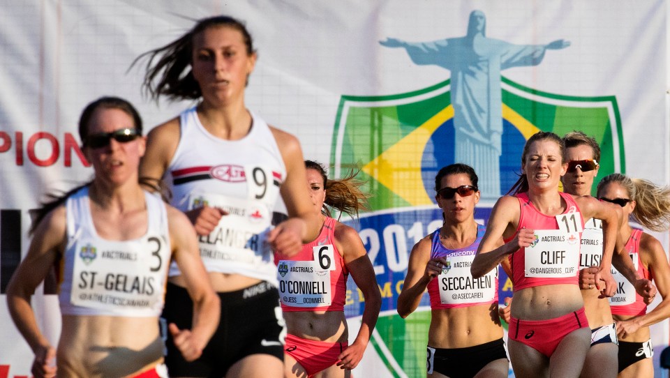 Athletes compete at the Canadian Track and Field Championships.