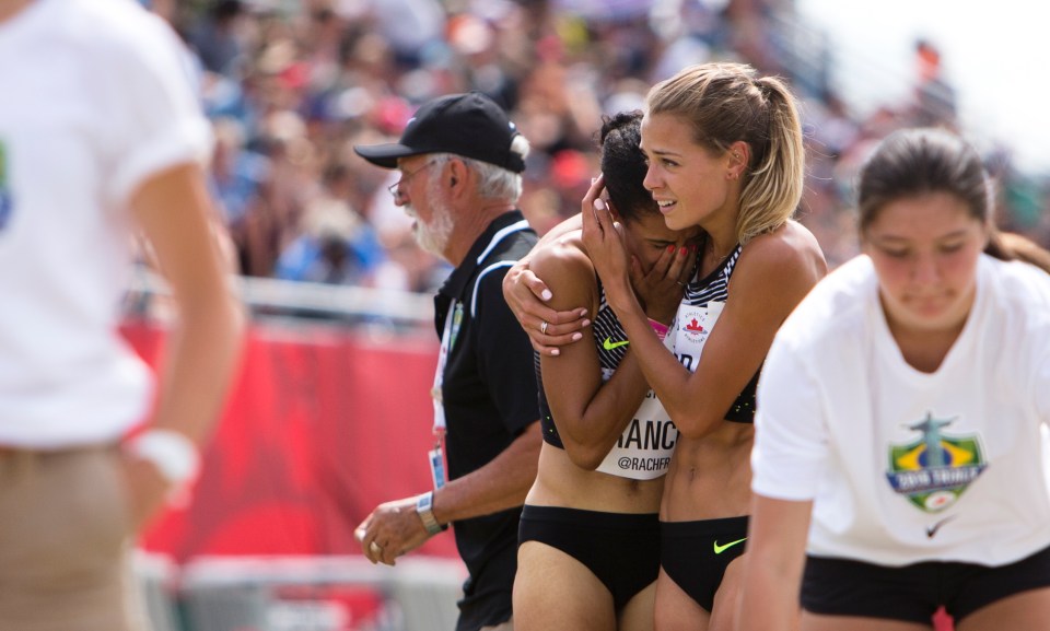 Athletes compete at the 2016 Canadian Track and Field Championships.