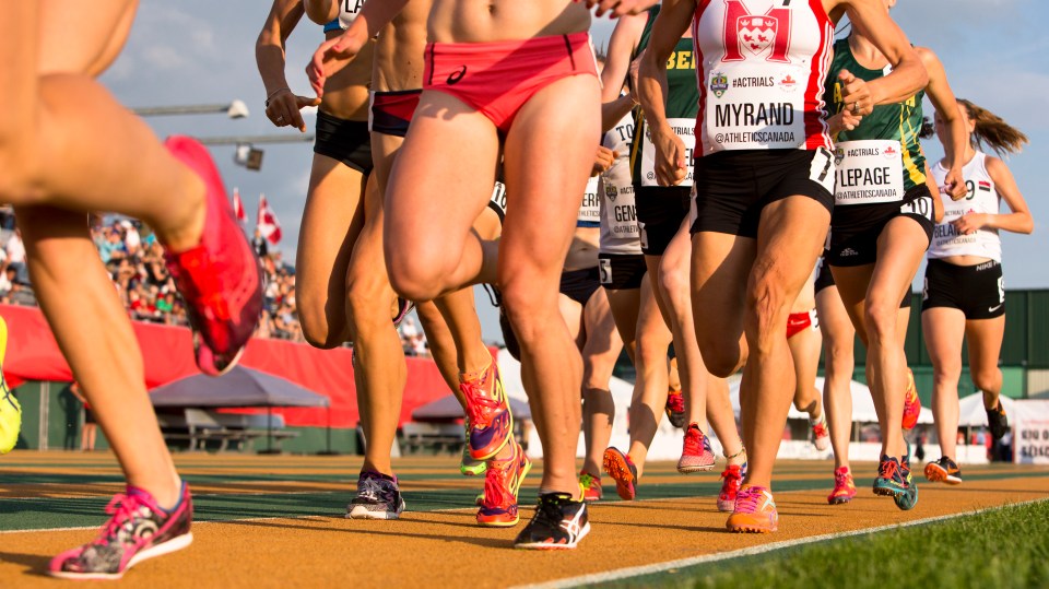 Athletes compete at the 2016 Canadian Track and Field Championships.