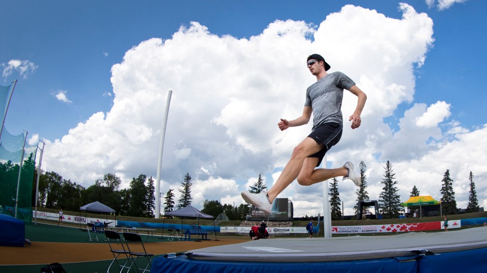 Athletes compete at the 2016 Canadian Track and Field Championships.