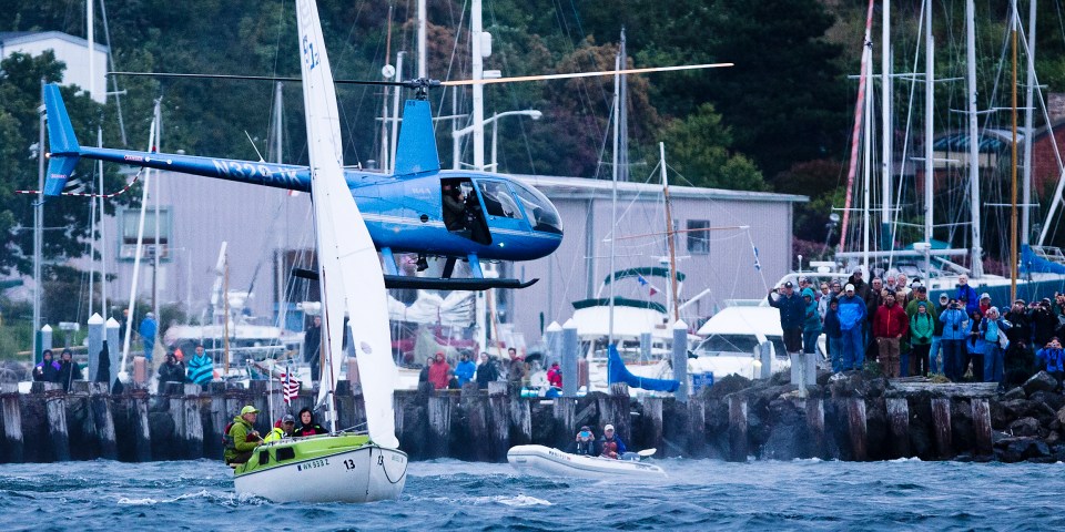 Race to Alaska in Port Townsend Helicopter Kevin Light Photo