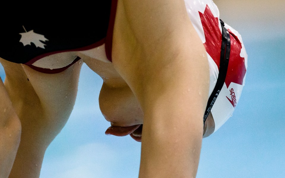 Canadian National Team Swimmer Sarah Darcel trains at the Saanich Commonwealth Place.