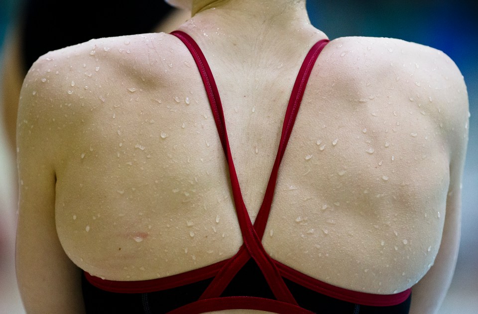 Canadian National Team Swimmer Sarah Darcel trains at the Saanich Commonwealth Place.